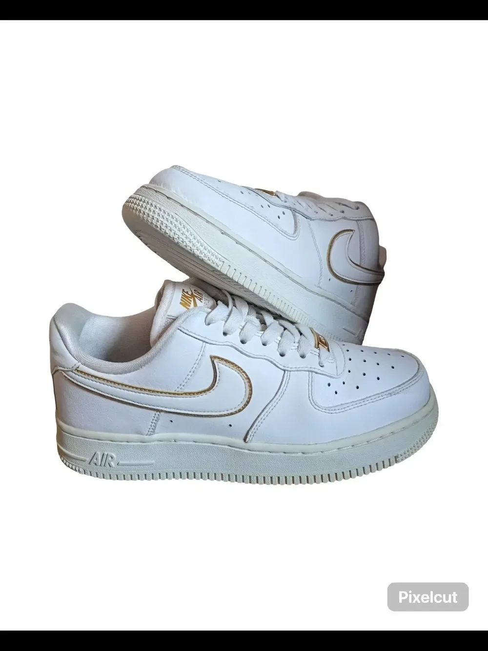 Nike Air Force 1 '07 ESS - White & Metallic Gold - Women's Size 7